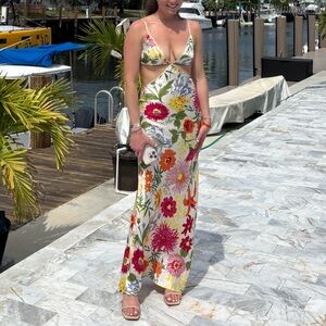 Reformation Poppies Silk Maxi Dress - Fabrizia Floral - Worn once!